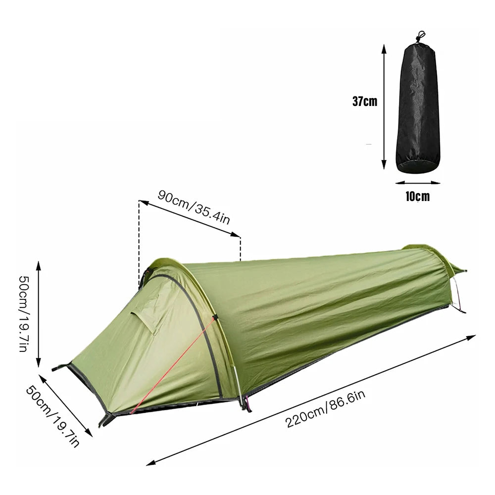 Outdoor Ultralight 1 Person Tent - Portable Waterproof Sleeping Bag for Camping, Cycling, and Travel Equipment