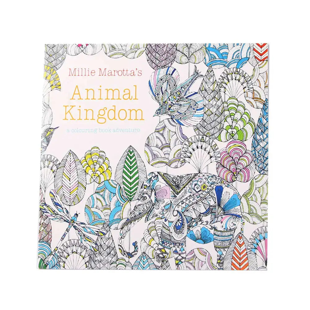 24 Pages Office School Kill Time English Edition Mixed Colouring Book Painting Graffiti Hand Painted Drawing Activities