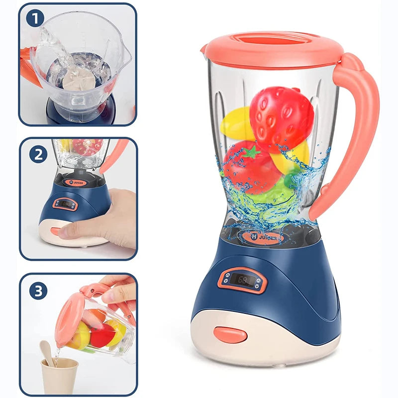 Kids Kitchen Playset - Pretend Play House Simulation Appliances Set with Juicer, Mixer, Vacuum, and Toaster for Educational Fun
