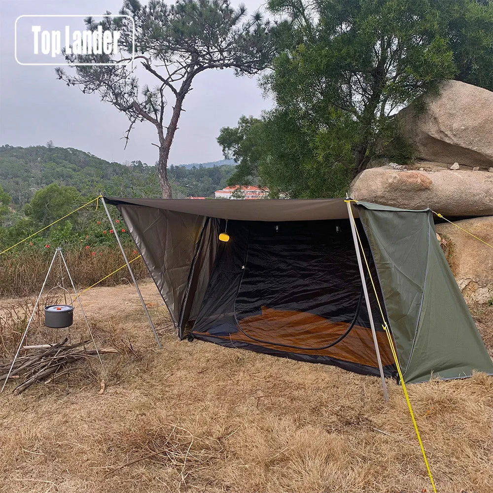 Bushcraft Tent for Camping - Baker Style Outdoor Shelter for 2 Persons, Multifunction Woodland Tent