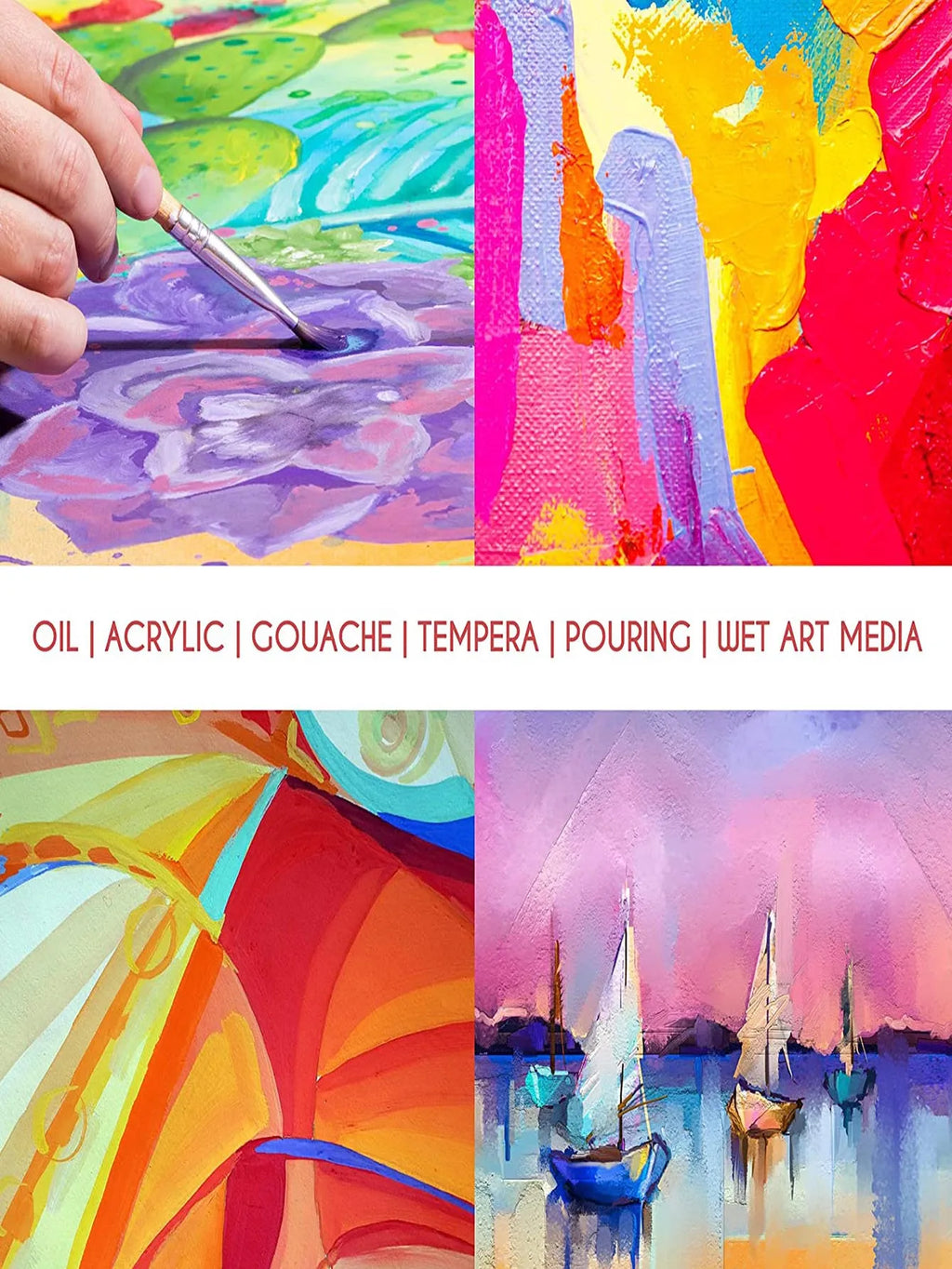 8x10 Inch 100% Cotton Primed White Stretched Canvas Board for Painting, Acrylic Pouring, and Oil Paint