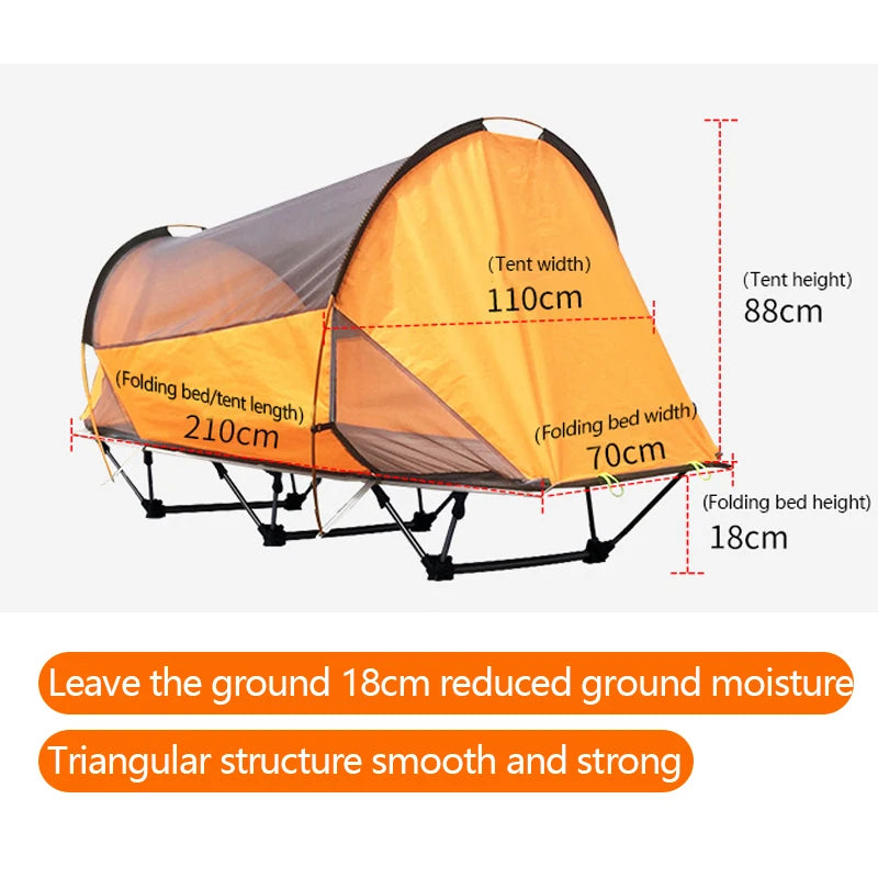 Multifunctional Lightweight Off-the-Ground Camping Tent with Bed for Fishing and Outdoor Adventures
