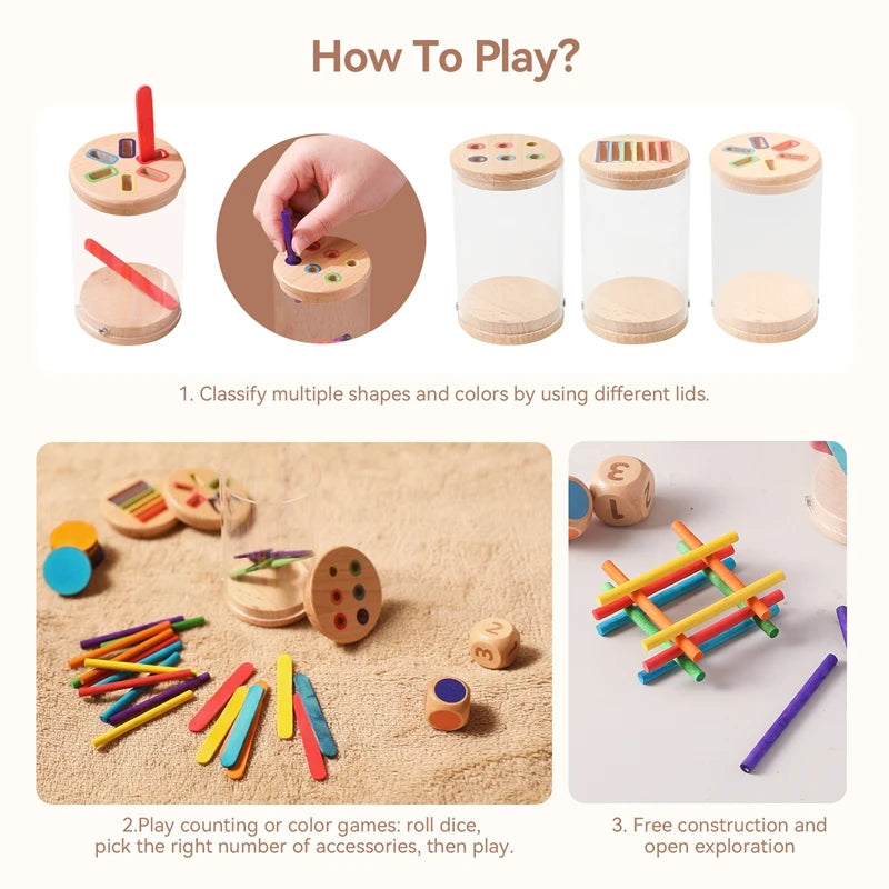 Montessori Silicone Educational Toys for Babies - Cognitive Color Matching Bucket and Sensor Game for Toddlers