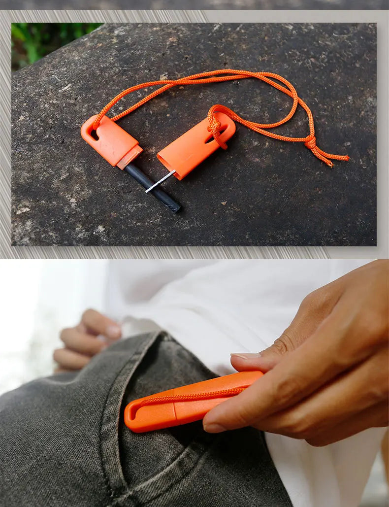 Survivor Emergency Flint for Wilderness Survival - Magnesium Strip Box with Scraper and Ignition Stick for Firearms
