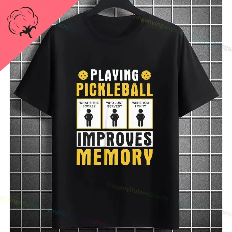 Pickleball Graphic T-Shirt – It Was in Funny Design Casual 100% Cotton Short Sleeve Tee for Sporty Style and Gift