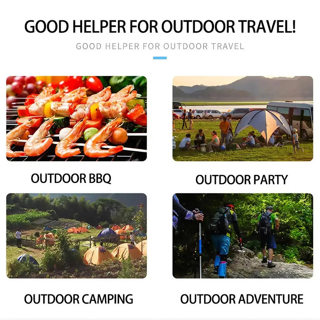 Square Wood Stove Outdoor Grill Mini BBQ Portable Camping Picnic Folding Grill for Home Kitchen Backyard Garden Cooking
