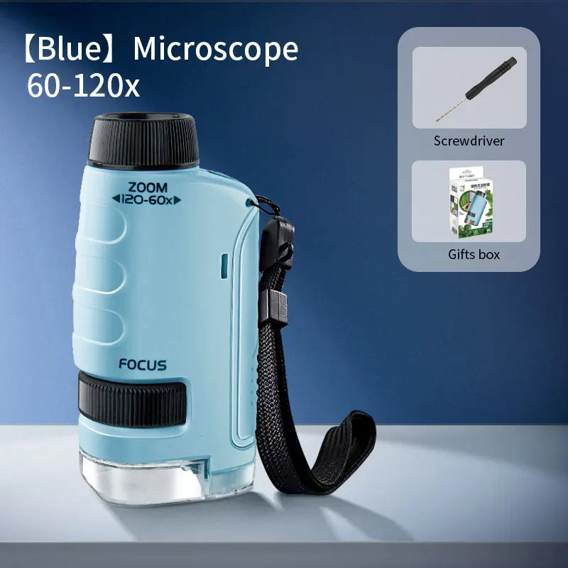 Kids Science Microscope Toy - Educational STEM Learning Kit for Children, Perfect Science Experiment Tool and Birthday Gift for 3 Years and Up