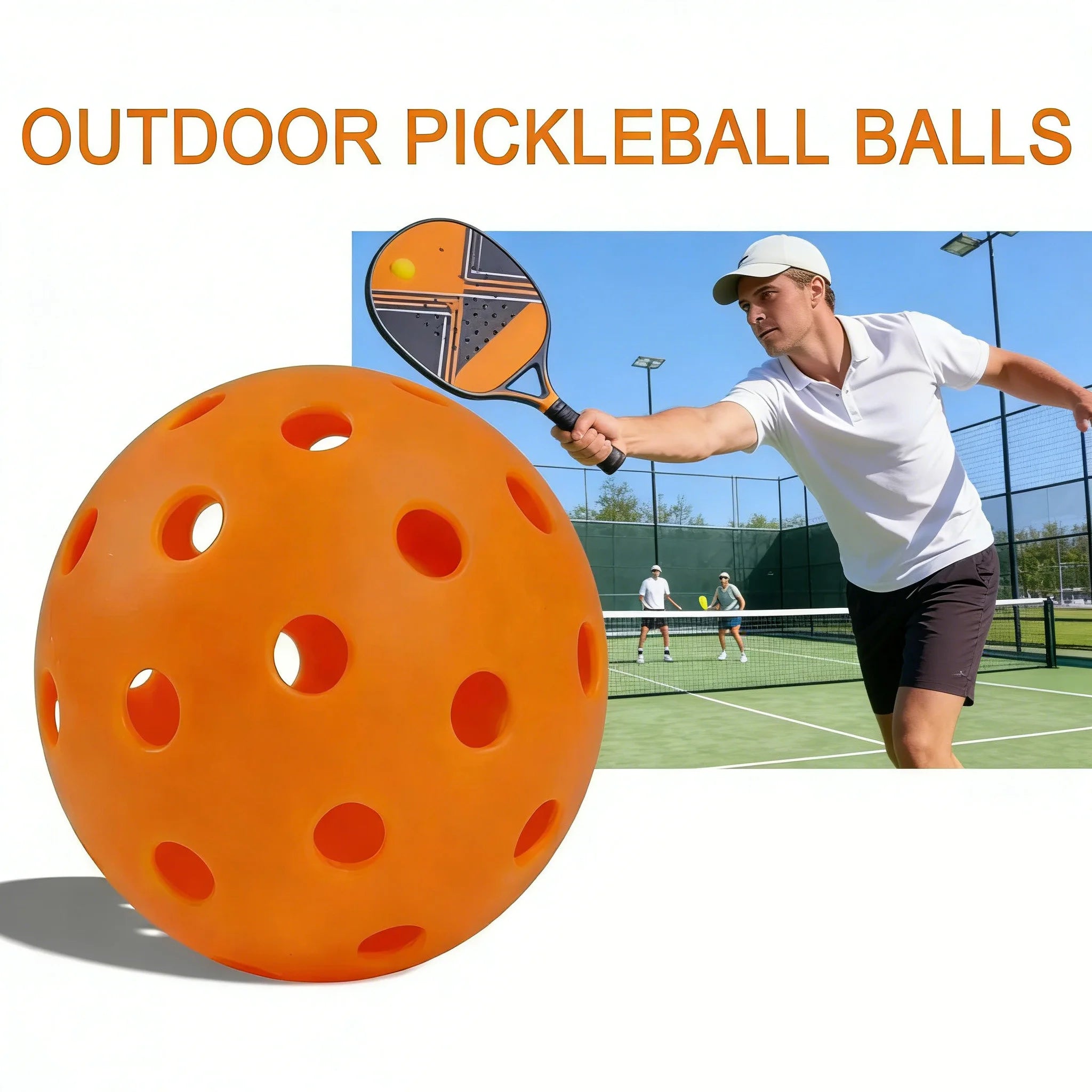 12pcs Durable Outdoor Pickleballs 40 Holes 74MM 26g for Competition - Pack of 12 Pickleball Balls