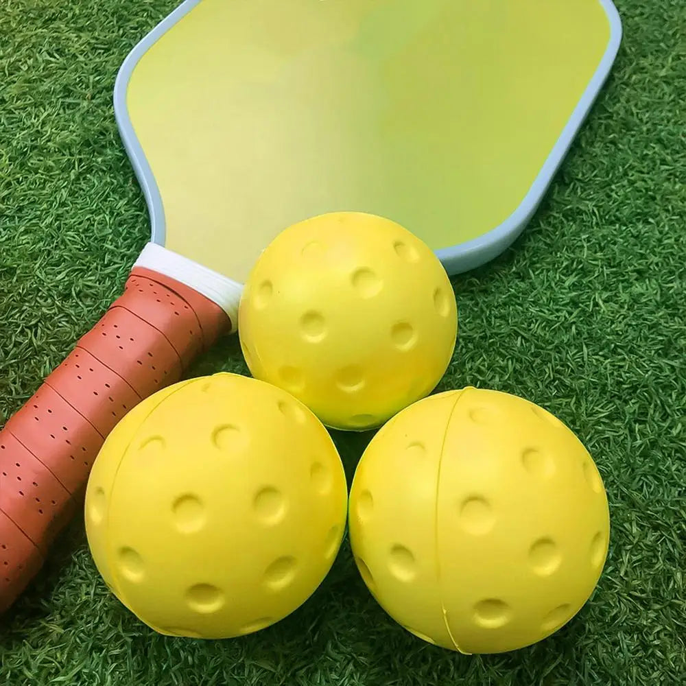 3PCS Silent Indoor Pickleball Balls 74mm for Quiet Warm-Up and Low Noise Practice