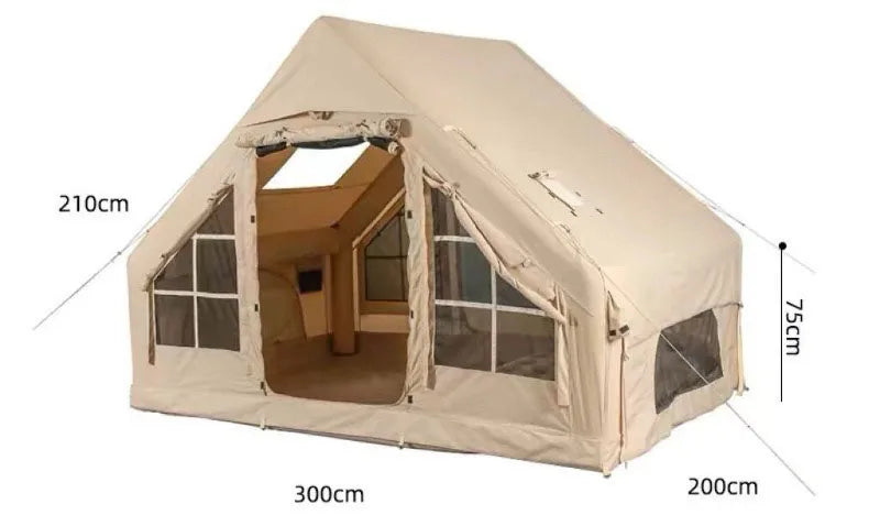 Oxford Cloth Portable Camping Tent - Quick Automatic Opening Inflatable Tent with Rainproof and Sun Protection Features