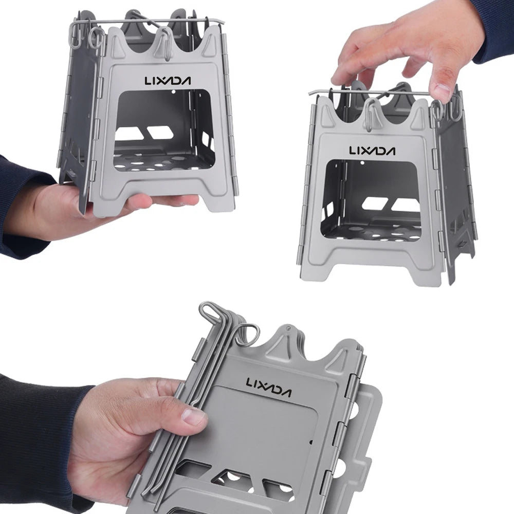 Outdoor Mini Fire Pit Foldable Stainless Steel Bonfire Stove for Camping and Hiking