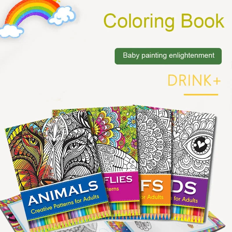 Cute Drawing and Coloring Book for Kids - Early Education Hand-Painted Graffiti Activity Book