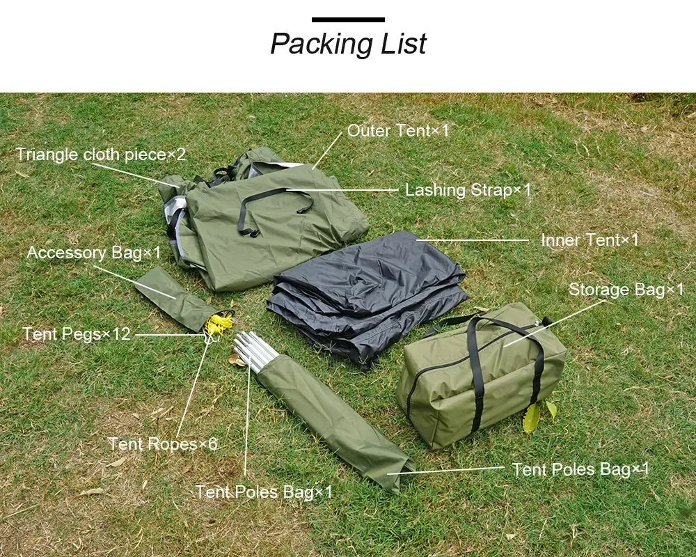 Bushcraft Baker Style Tent for Outdoor Camping - Multifunctional Woodland Shelter for 2 Persons