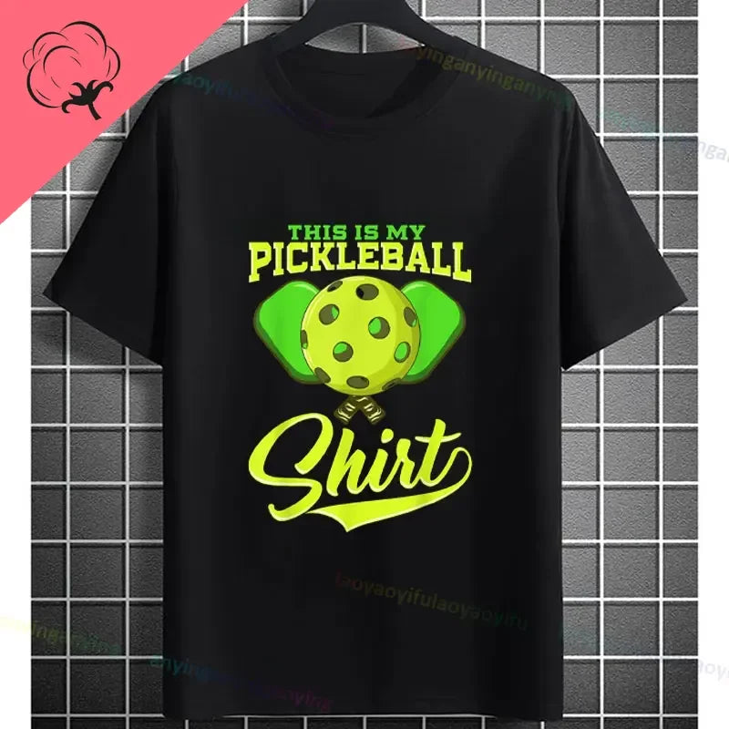 Pickleball Graphic T-Shirt – It Was in Funny Design Casual 100% Cotton Short Sleeve Tee for Sporty Style and Gift
