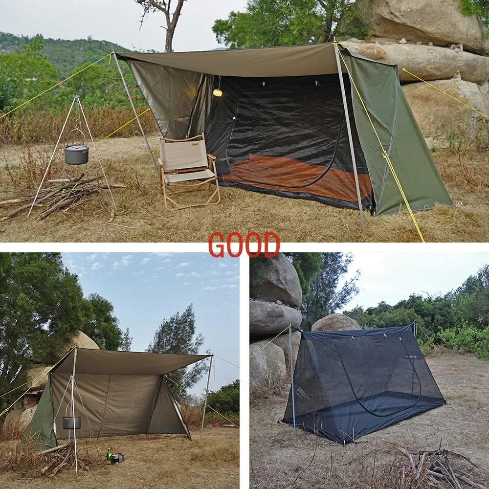 Bushcraft Baker Style Tent for Outdoor Camping - Multifunctional Woodland Shelter for 2 Persons