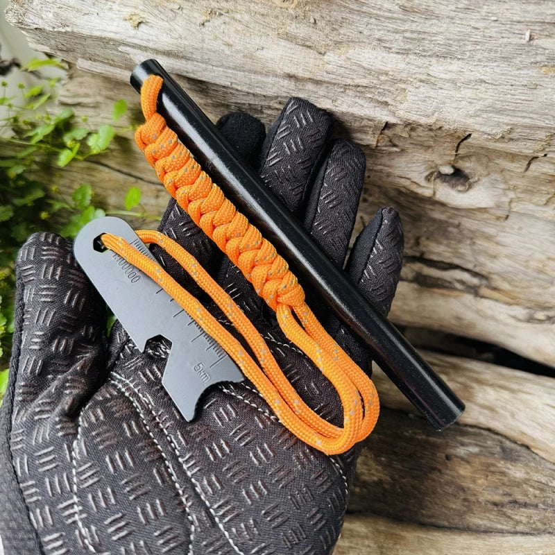 Outdoor Flint Magnesium Rod with Steel Scraper & Whistle - Camping Fire Starter Tool for Survival
