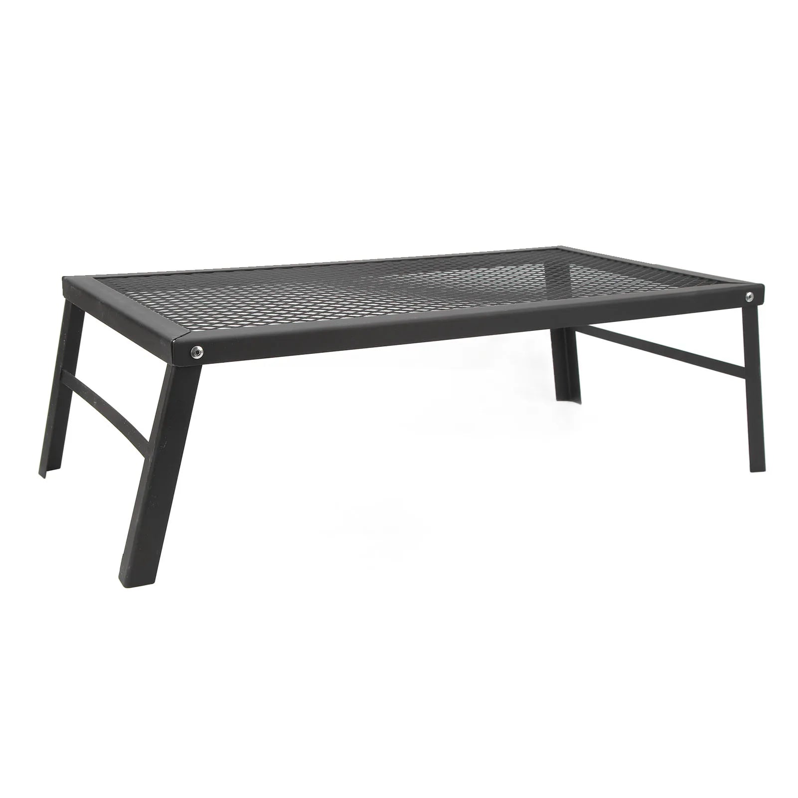Folding Camp Fire Rack - Heavy Duty Iron Portable Grill for Outdoor Barbecue Cooking