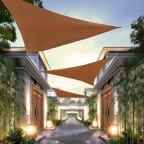3x3x3M Folding Waterproof Triangle Sun Shade Sail Canopy for Outdoor Activities, Backyard Awning, Camping Tents, and Shade Cloth
