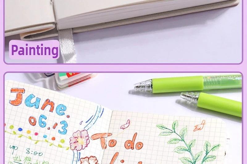 SHANDS 36/12 Colors Clickable Erasable Gel Pens 0.7mm for Kids Drawing Sketching Quick Dry Stationery Supplies