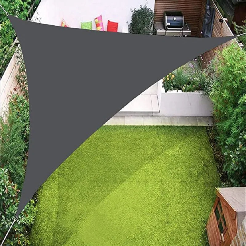 3x3x3M Folding Waterproof Triangle Sun Shade Sail Canopy for Outdoor Activities, Backyard Awning, Camping Tents, and Shade Cloth