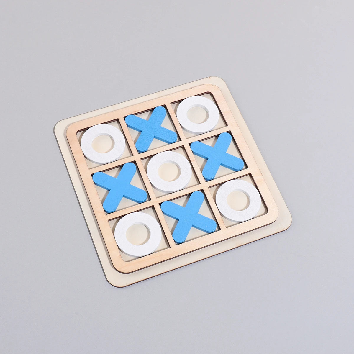 XO Three-in-a-Row Tic-Tac-Toe Wooden Game Set – Casual Battle Puzzle Board Game for Kids