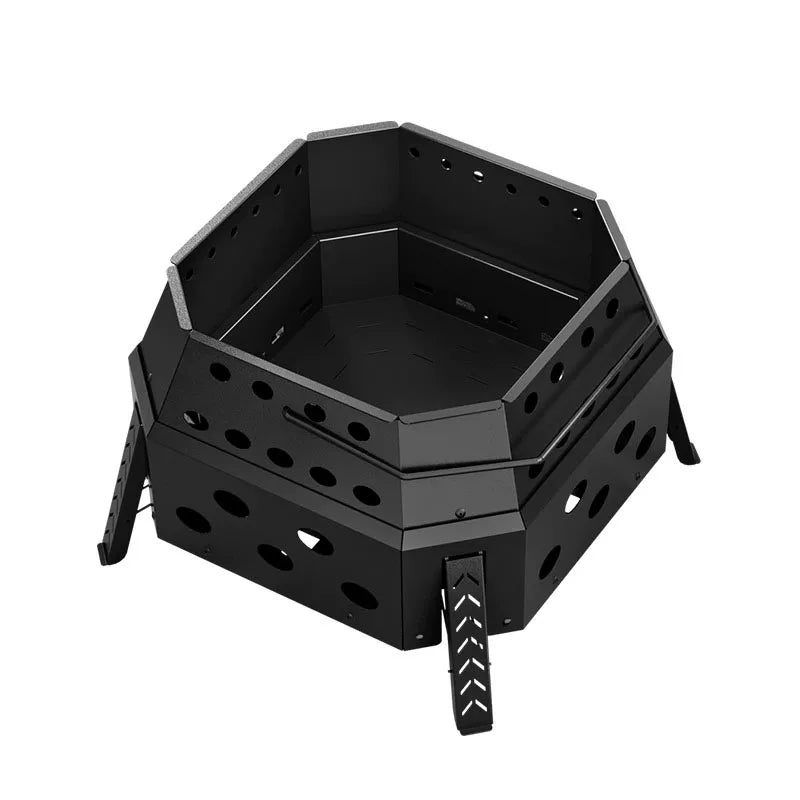 Portable Folding Campfire Grill Outdoor Wood Burning Stove for Camping and Hiking Lightweight Charcoal Fire Pit - Versatile Cooking Essential