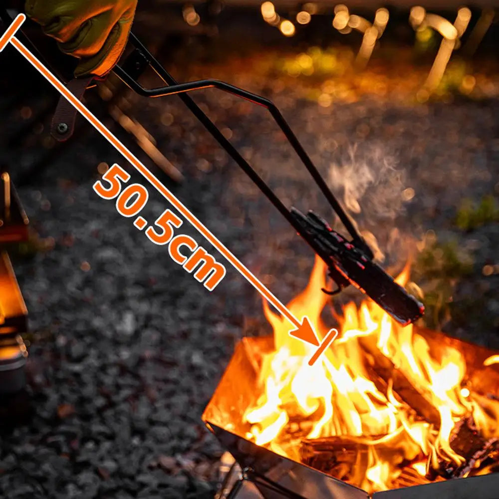 Log Grabber and Fire Tongs - Multifunctional Fire Pit Tools for Easy Log Handling and Fireplace Use