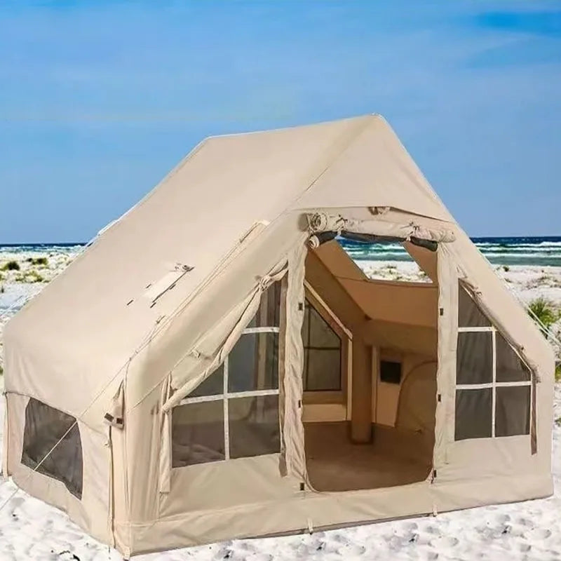 Oxford Cloth Portable Camping Tent - Quick Automatic Opening Inflatable Tent with Rainproof and Sun Protection Features