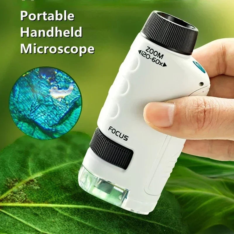 HD Student Science Microscope with Phone Adapter & Wireless LED | STEM Educational Tool for Teens & Home Biology Lab