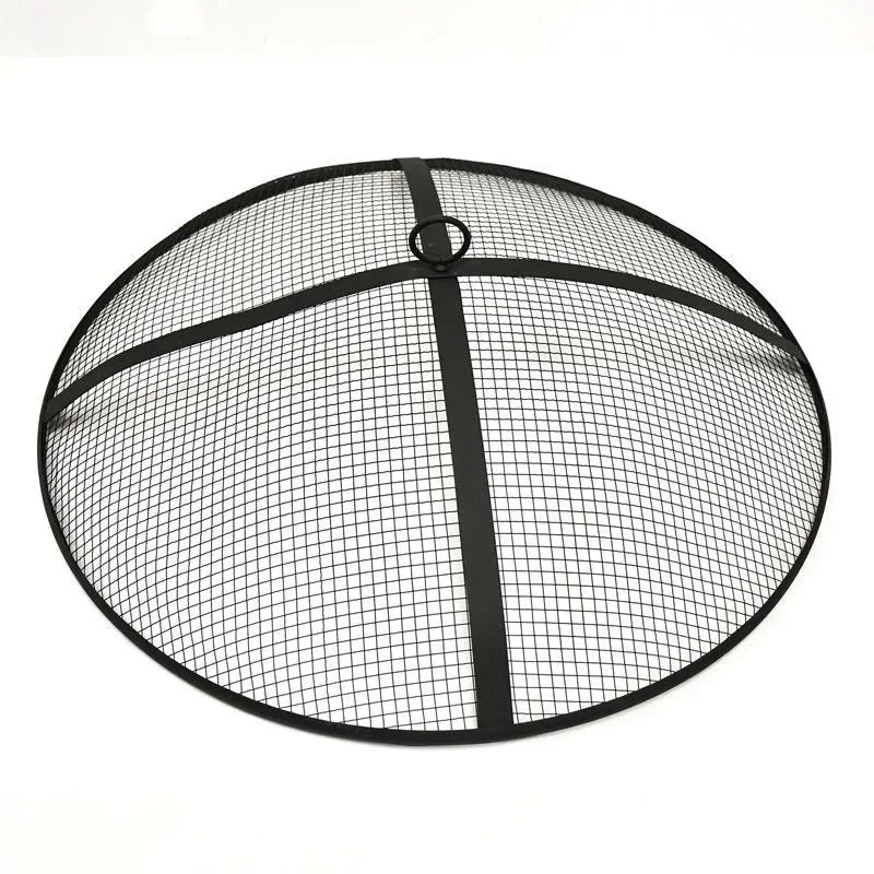 Camping Fire Pit Bonfire Stove with Wood Basket - Black Garden Decoration and Heating Furnace with Baking Net