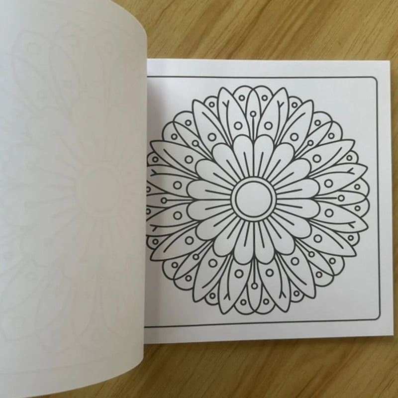 24-Page Mandala Flower Coloring Book for Stress Relief and Relaxation through Creative Color Matching