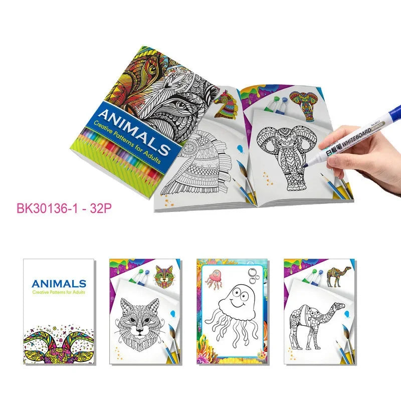 Cute Drawing and Coloring Book for Kids - Early Education Hand-Painted Graffiti Activity Book