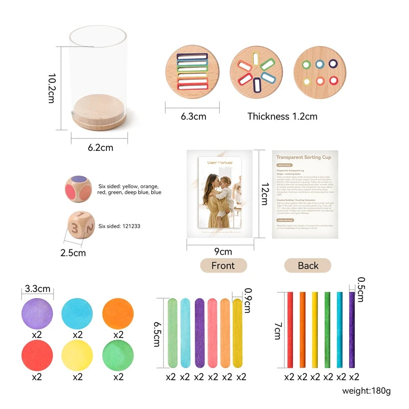Montessori Silicone Educational Toys for Babies - Cognitive Color Matching Bucket and Sensor Game for Toddlers