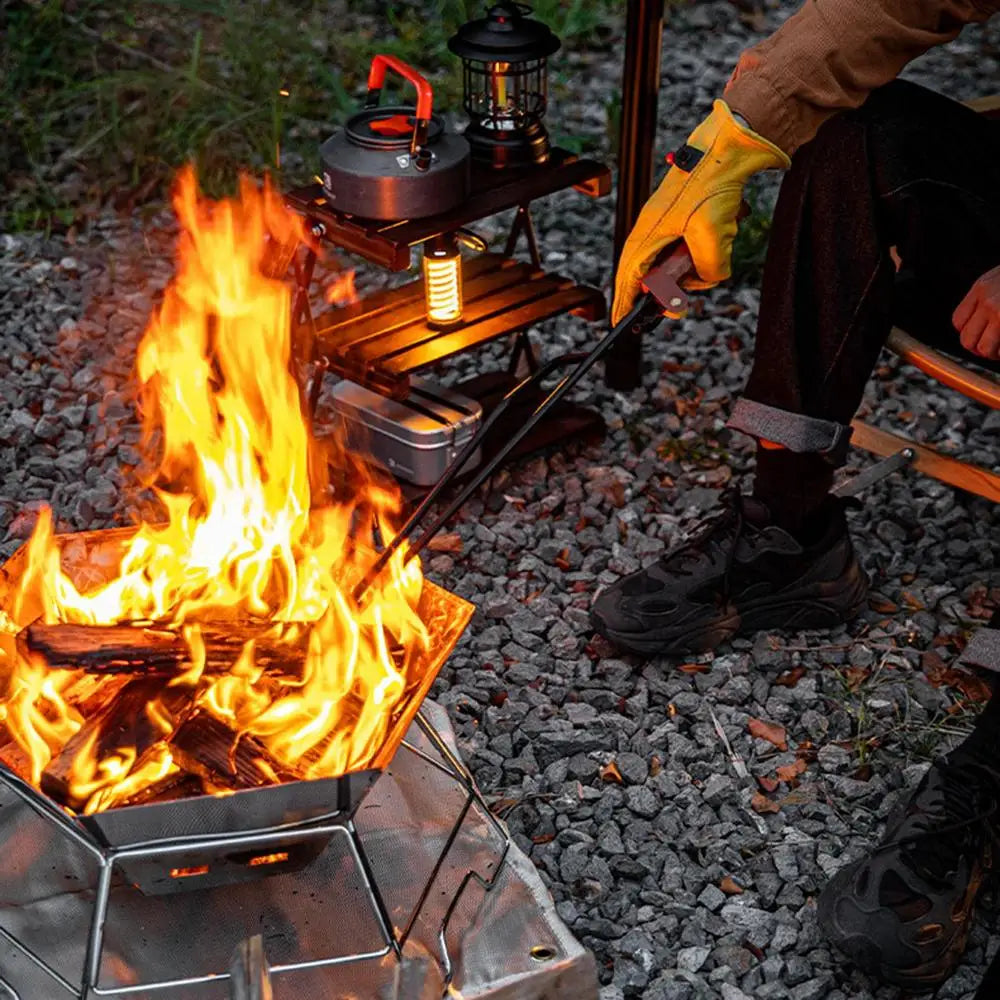Log Grabber and Fire Tongs - Multifunctional Fire Pit Tools for Easy Log Handling and Fireplace Use