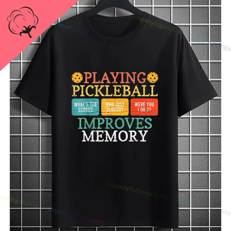 Pickleball Graphic T-Shirt – It Was in Funny Design Casual 100% Cotton Short Sleeve Tee for Sporty Style and Gift
