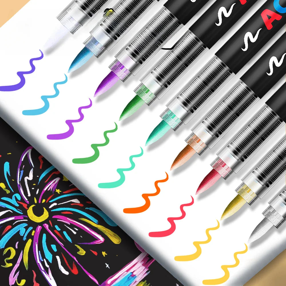 Acrylic Marker Pen Set - 12/24/36/48 Colors for DIY Art, Graffiti, School, and Office Supplies