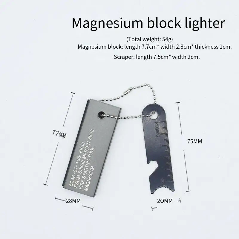 Survivor Emergency Flint for Wilderness Survival - Magnesium Strip Box with Scraper and Ignition Stick for Firearms