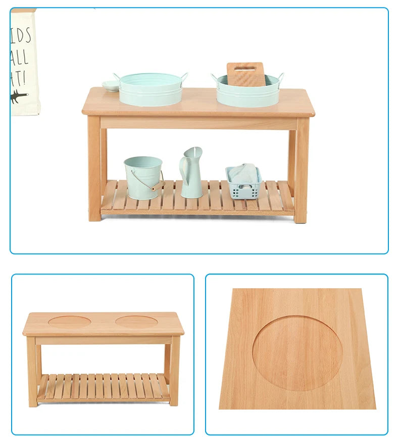 Montessori Kids Beachwood Shelf, Cabinet, Table, Rug Stand, Cupboard for Kindergarten and Childcare Center