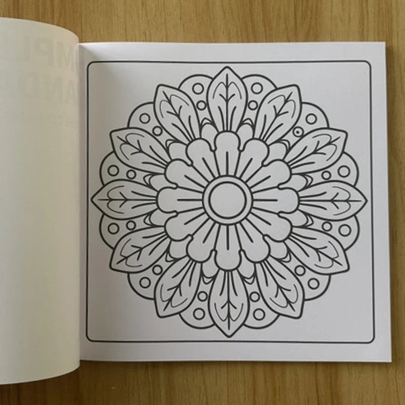 24-Page Mandala Flower Coloring Book for Stress Relief and Relaxation through Creative Color Matching