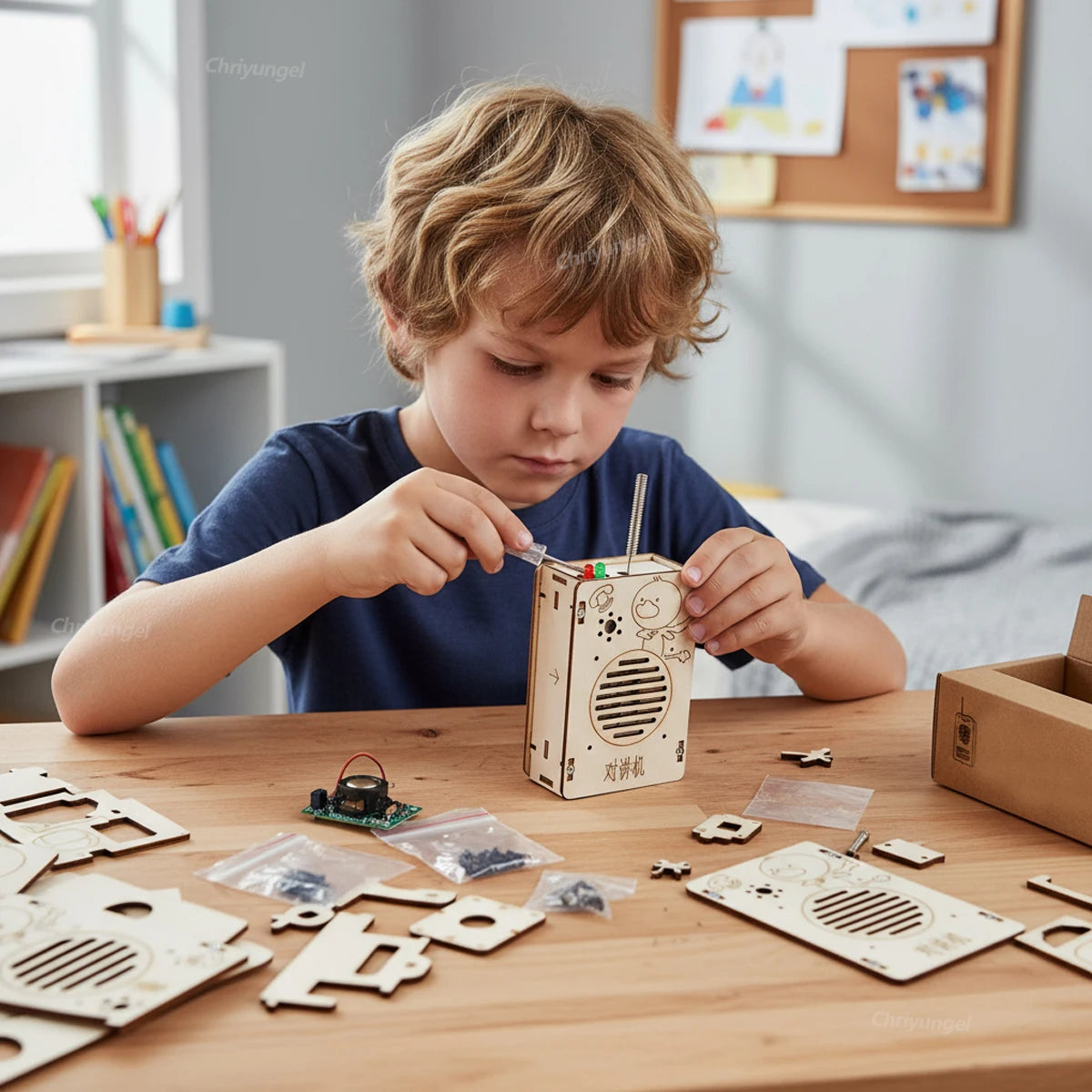 DIY Wireless Walkie Talkie Model Kit - STEM Educational Tool for Kids, Science Project Gift