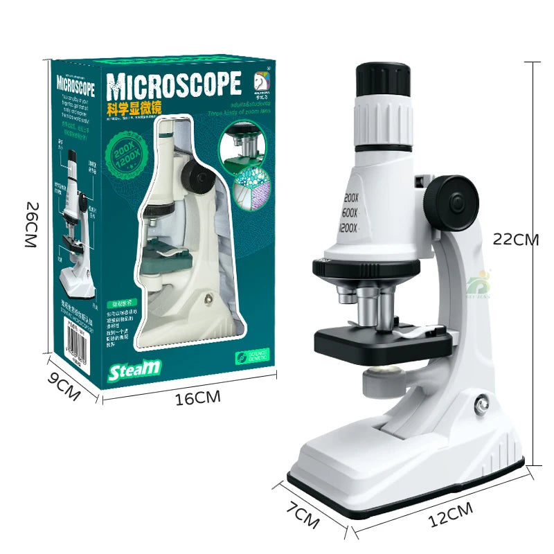 Kids Science Microscope Toy - Educational STEM Learning Kit for Children, Perfect Science Experiment Tool and Birthday Gift for 3 Years and Up