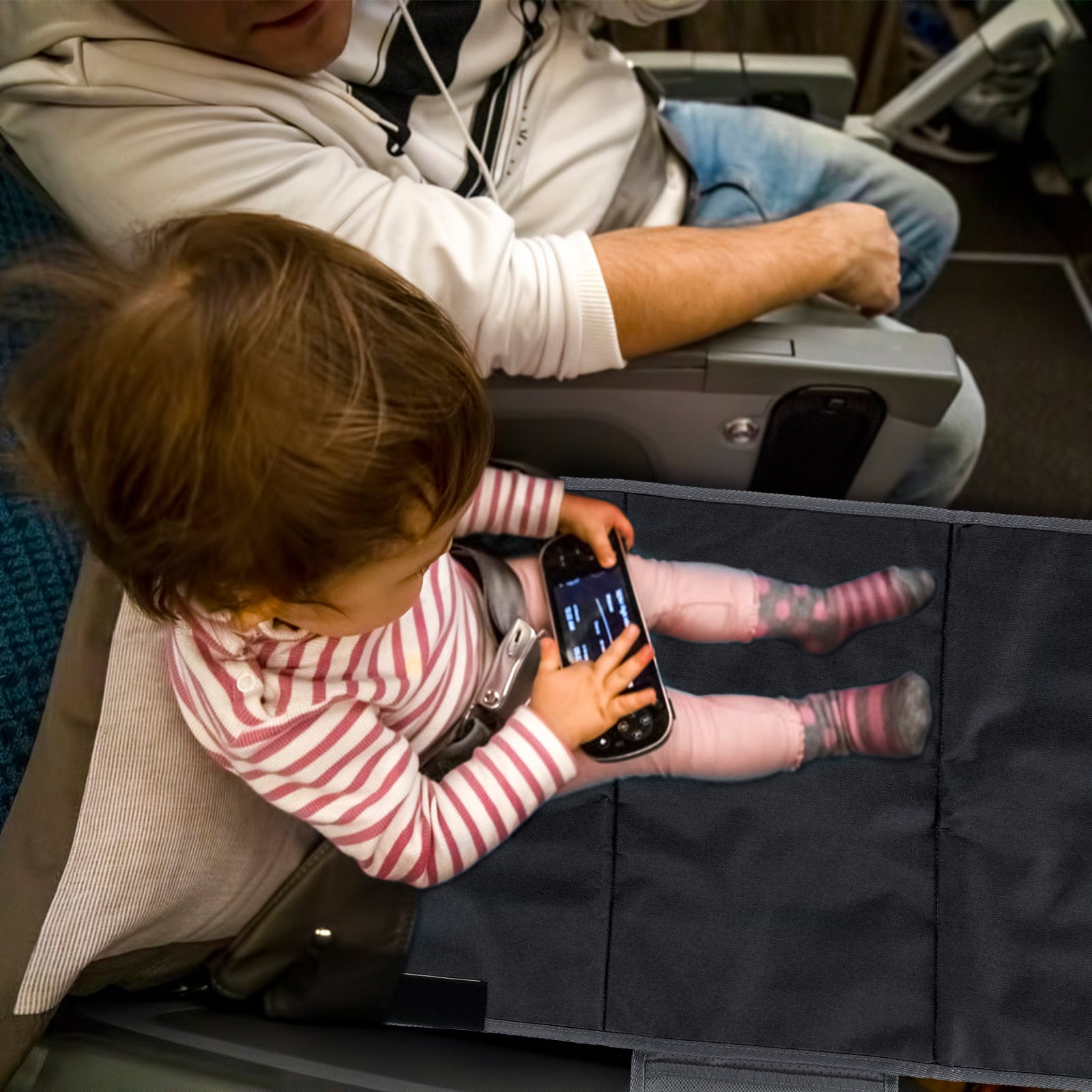 Kids Travel Airplane Bed Portable Children Pedals Beds Foot Leg Rest Hammock Baby Footrest Bed Toddler Airplane Seat Extender