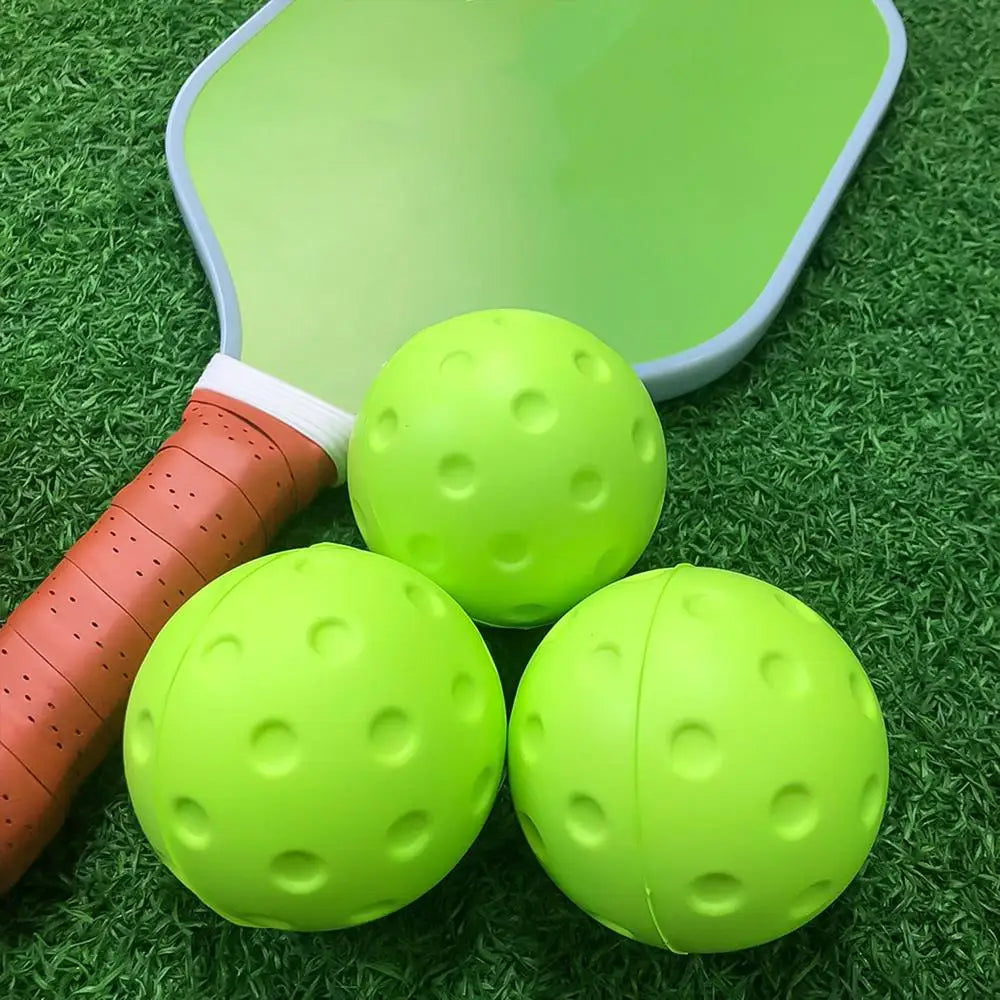 3PCS Silent Indoor Pickleball Balls 74mm for Quiet Warm-Up and Low Noise Practice