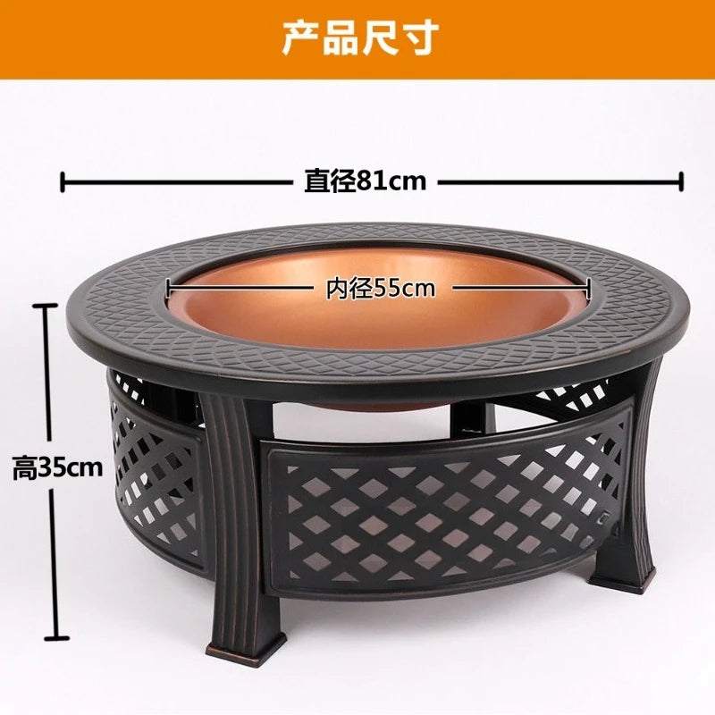 Outdoor Multifunctional fire pit BBQ Table and Charcoal Oven for Garden and Terrace Cooking