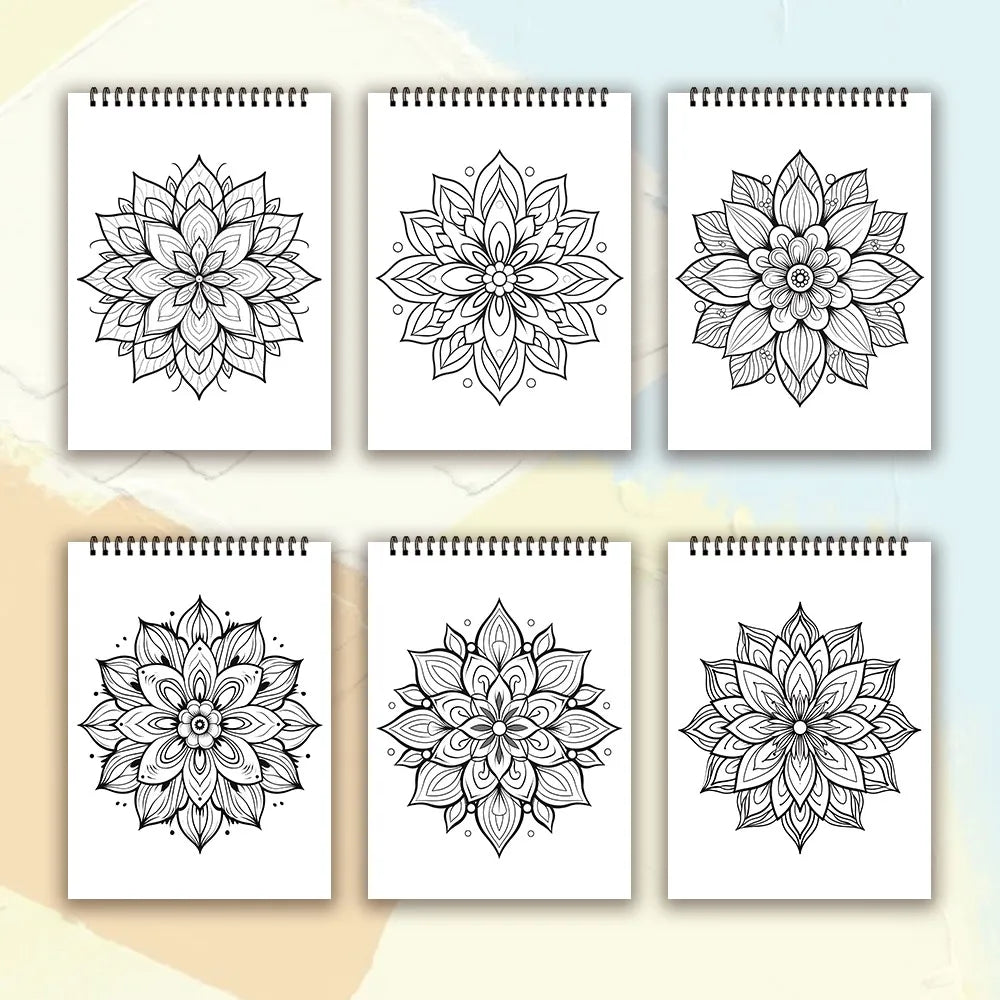 Spiral Coloring Book for Adults - 30 Thick Paper Sheets, 11.2 x 8.3 Inches, Ideal Holiday Gift and Drawing Book