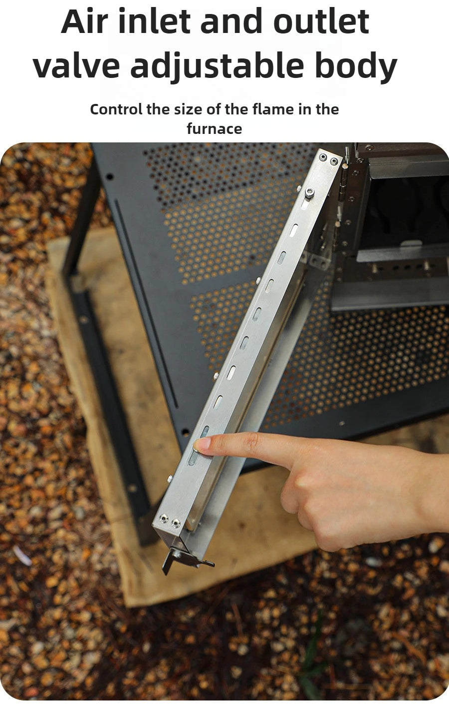 Stainless Steel Smokeless Fireplace with Secondary Burning for Camping Tent - Large Glass Window Wood Stove Firewood Heater Brazier