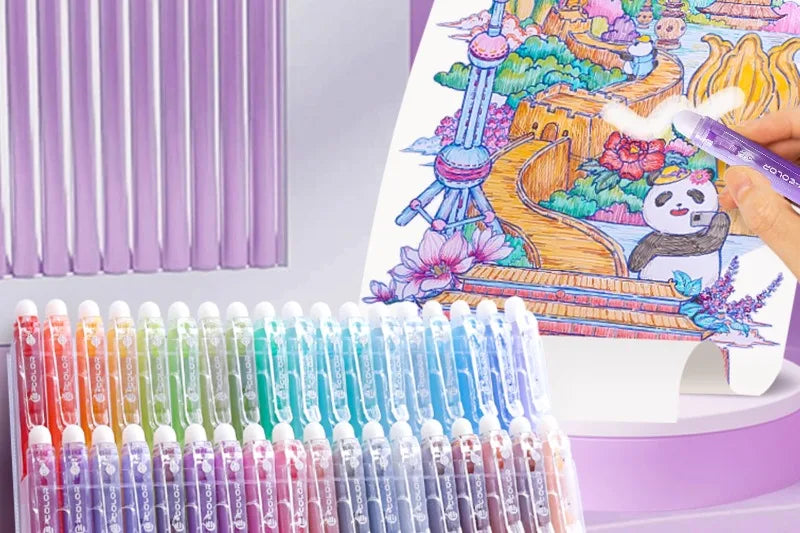 SHANDS 36/12 Colors Clickable Erasable Gel Pens 0.7mm for Kids Drawing Sketching Quick Dry Stationery Supplies