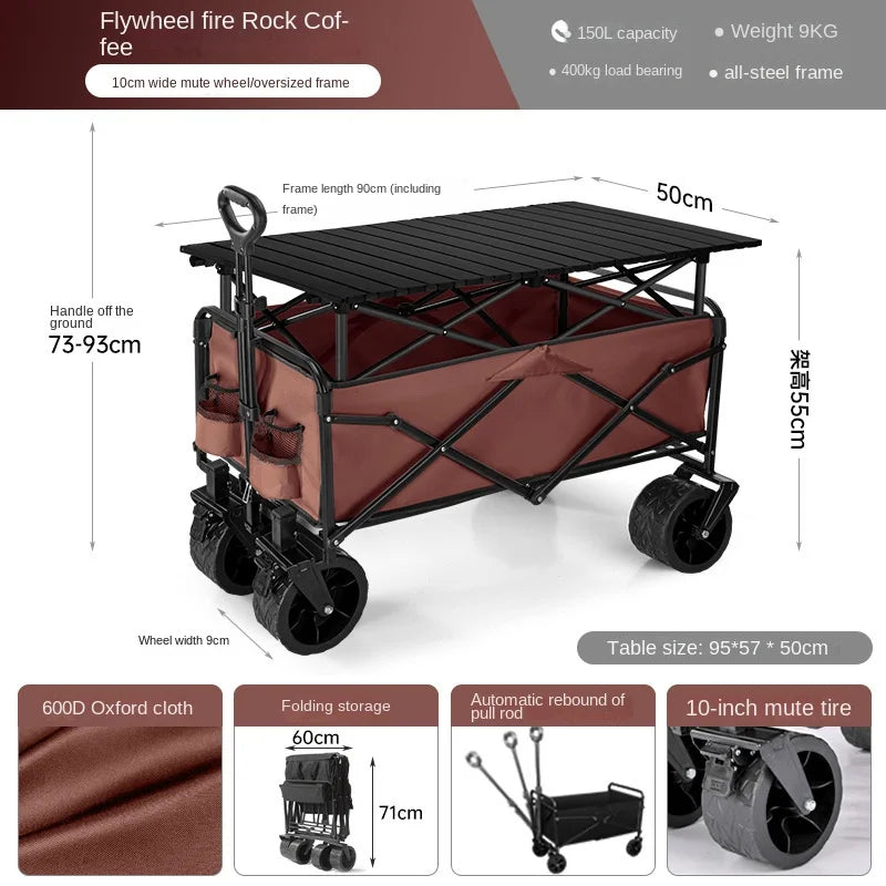 K-star Outdoor Camping Cart for Kids - Foldable Off-Road Wheel Cart for 2024, Ideal for Small Adventures