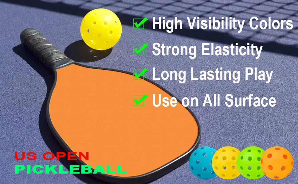12pcs 74MM Durable Outdoor Pickleballs with 40 Holes - 26g Competition Pickleball Packs
