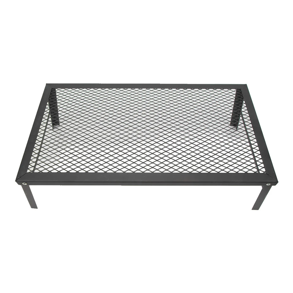 Folding Camp Fire Rack - Heavy Duty Iron Portable Grill for Outdoor Barbecue Cooking